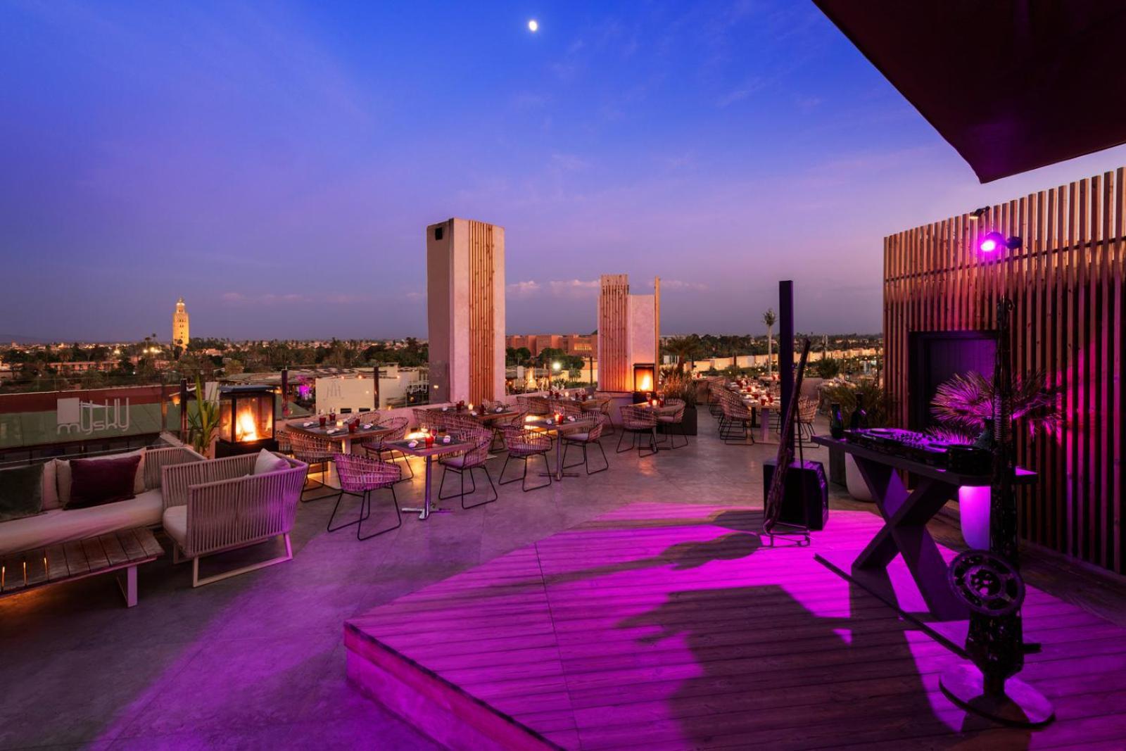 Hivernage Hotel & Spa Marakeş Dış mekan fotoğraf The Sky Bar